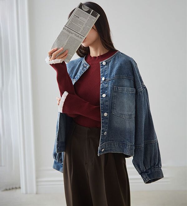 RANAN（ラナン）の「【春色追加】シアーフリル袖ハイネックリブニット（ニット・セーター）」｜詳細画像