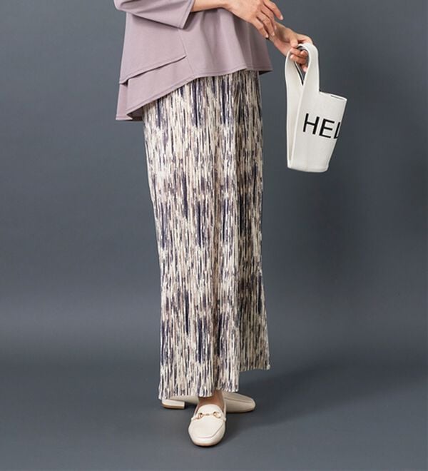 BELLUNA（ベルーナ）の「なめらか素材ゆったりプリーツパンツ（ワイドパンツ・ガウチョ）」｜詳細画像