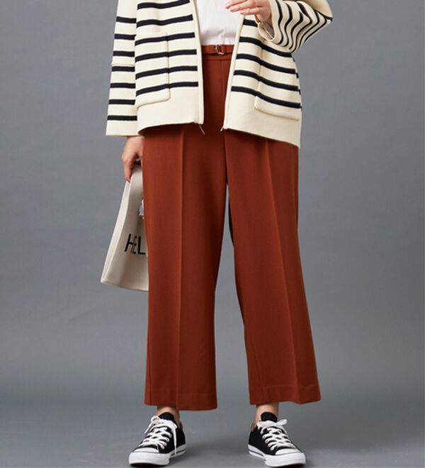 BELLUNA（ベルーナ）の「サマ見え（Ｗ）ベルト付ワイドパンツ（ワイドパンツ・ガウチョ）」｜詳細画像