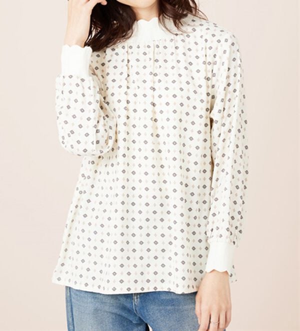BELLUNA（ベルーナ）の「衿＆袖ニット使い美人顔ブラウス（ブラウス）」｜詳細画像