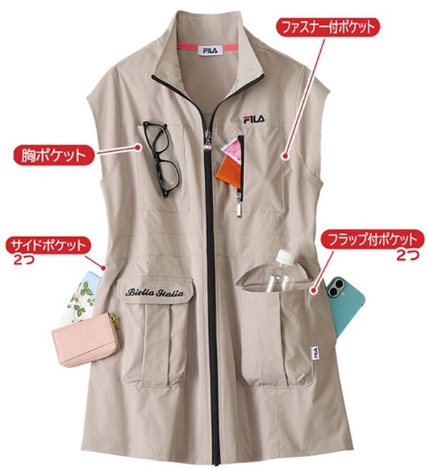 ルフラン（ルフラン）の「【ＦＩＬＡ】キャップスリーブお散歩ベスト（ベスト）」｜詳細画像