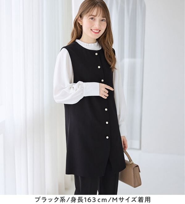 alotta（アロッタ）の「【ブラウス付き３点セット】洗える！美ラインジレセットスーツ（パンツスーツ）」｜詳細画像