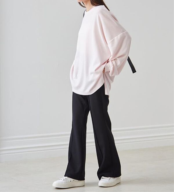 RANAN（ラナン）の「美脚見えツイルフレアーパンツ（フルレングスパンツ）」｜詳細画像