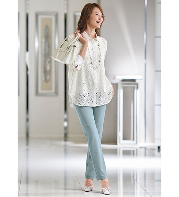 BELLUNA（ベルーナ）の「日本製ハイテンションストレートパンツ（フルレングスパンツ）」｜詳細画像