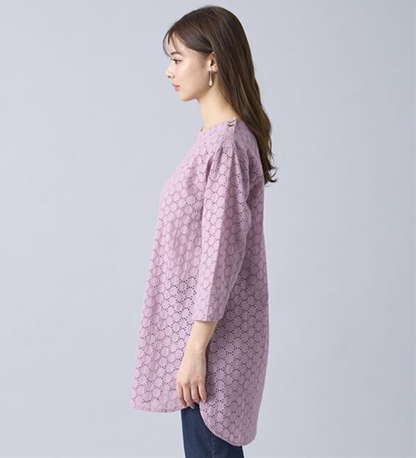 BELLUNA（ベルーナ）の「【柔らか風が通る】綿100％サークルレースチュニック（チュニック）」｜詳細画像