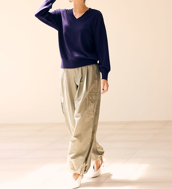 RANAN（ラナン）の「もちもちベーシックニット（Vネック・ハイネック）（ニット・セーター）」｜詳細画像