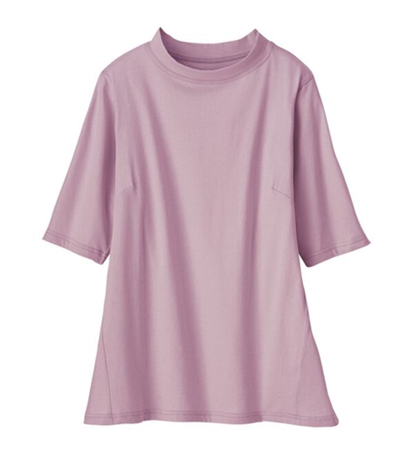 LAVIENNE（ラヴィエンヌ）の「綿１００％サイド切替スタンド衿Ｔシャツ（カットソー）」｜詳細画像