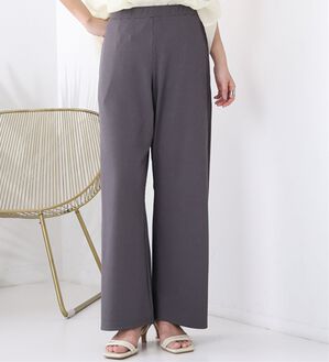 A HAPPY MARILYN（アハッピーマリリン）の「【Ｌ～８Ｌ】丈が選べる！さらトロリブイージーパンツ（ワイドパンツ・ガウチョ）」｜チャコール