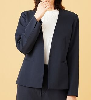 BELLUNA（ベルーナ）の「〈セレモニースタイル〉ノーカラージャケット（ノーカラージャケット）」｜ネイビー