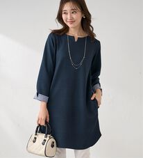 BELLUNA（ベルーナ）の「ボーダージャカード素材ワンピース（その他ワンピース）」