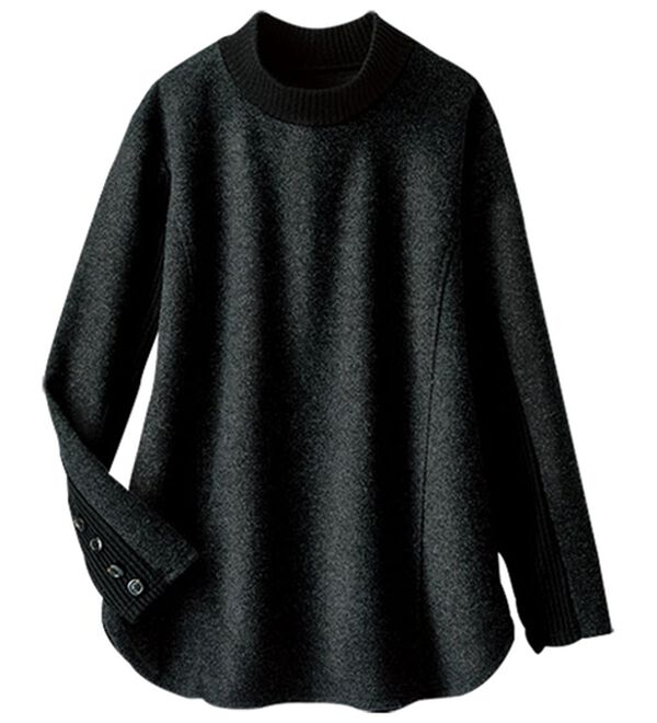 BELLUNA（ベルーナ）の「ウール調切替ボタン使いプルオーバー（カットソー）」｜詳細画像