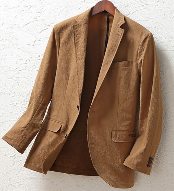 「＜ダンロップ・リファインド＞さらっと軽快サッカーテーラード（メンズジャケット）」｜キャメル