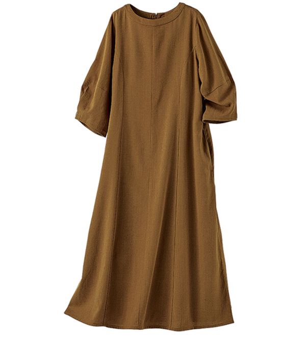 BELLUNA（ベルーナ）の「リネンブレンドランタンスリーブワンピース（シャツワンピース）」｜詳細画像