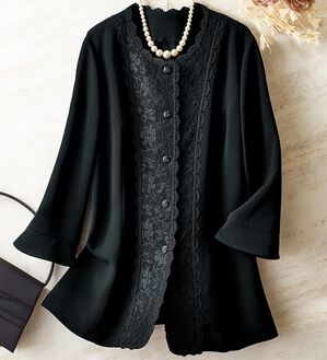 ルフラン（ルフラン）の「レース使いブラウス（ブラックフォーマル（喪服・礼服））」｜詳細画像
