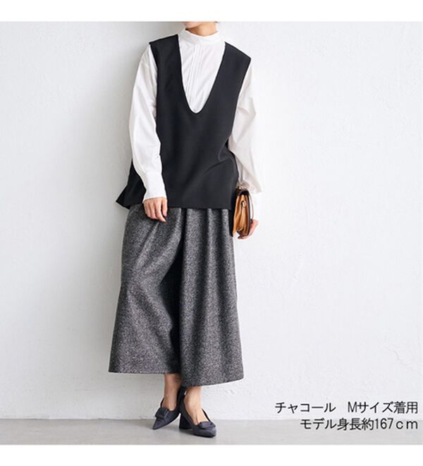 RANAN（ラナン）の「ウール見えスカーチョ（ワイドパンツ・ガウチョ）」｜詳細画像