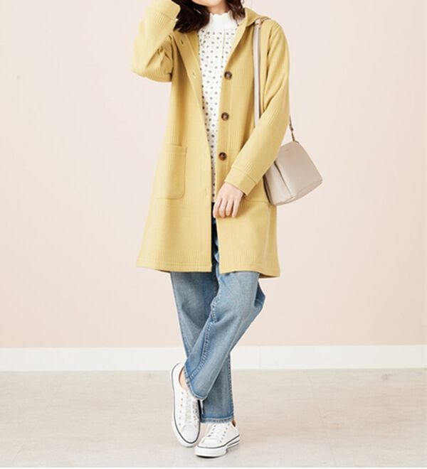 BELLUNA（ベルーナ）の「ボーダージャカード素材フードカーディガン（その他ジャケット）」｜詳細画像