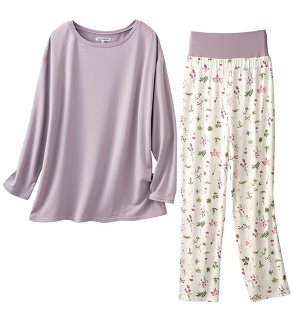 YU'NOW（ユナウ）の「レーヨンブレンドハラマキパジャマ２点セット（パジャマ・ルームウェア）」｜詳細画像