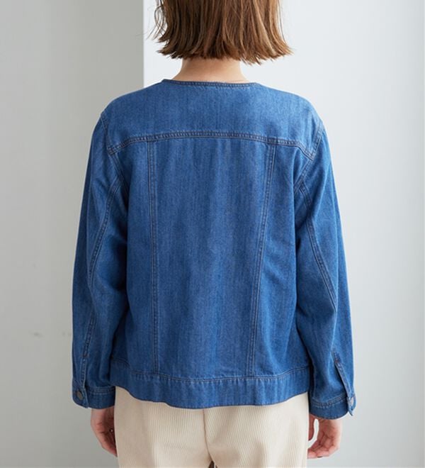 BELLUNA（ベルーナ）の「やわらかデニム素材ノーカラージャケット（その他ジャケット）」｜詳細画像