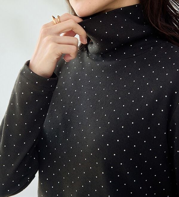 BELLUNA（ベルーナ）の「【選べる衿】肌に優しい綿１００％暖か発熱素材プルオーバー＜ベルホット　コットン＞（カットソー）」｜詳細画像