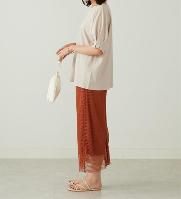 BELLUNA（ベルーナ）の「ヒンヤリ！袖タックデザインプルオーバー（カットソー）」｜詳細画像