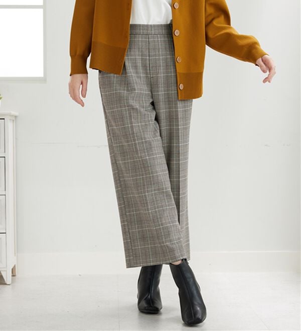 BELLUNA（ベルーナ）の「サマ見え（W）ボタン使いワイドパンツ（ワイドパンツ・ガウチョ）」｜詳細画像