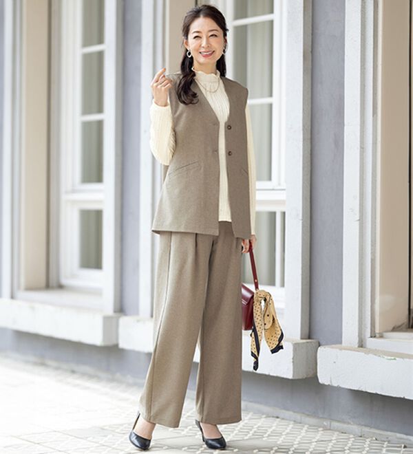 ルフラン（ルフラン）の「【３点セット】軽やか上品！３点セットアップ（パンツスーツ）」｜詳細画像