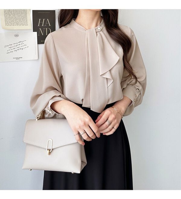 GeeRA（ジーラ）の「２ＷＡＹドレープスカーフタイブラウス（ブラウス）」｜詳細画像