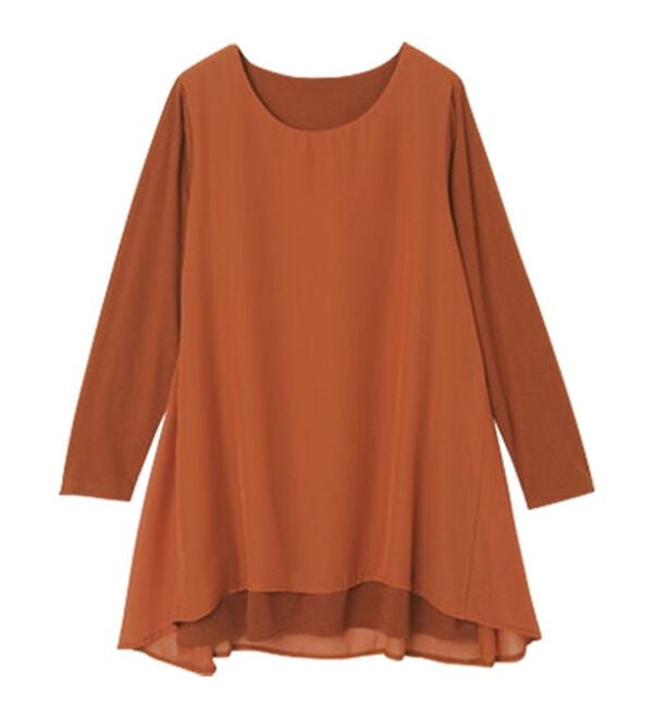 RANAN（ラナン）の「【裏微起毛】異素材切替チュニック（カットソー）」｜詳細画像