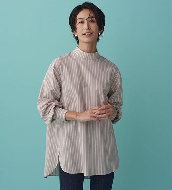 BELLUNA（ベルーナ）の「＜ＳＯＬＯＴＥＸ（Ｒ）＞ストレッチハイネックブラウス（ブラウス）」｜詳細画像