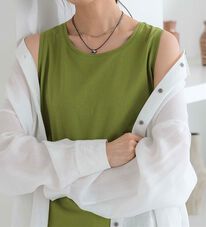 BELLUNA（ベルーナ）の「ヒンヤリ！綿１００％サマ見えタンクトップ（タンクトップ・キャミソール）」