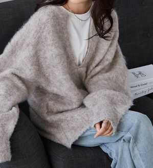 RANAN（ラナン）の「ディープキーネックシャギーニット（ニット・セーター）」｜詳細画像