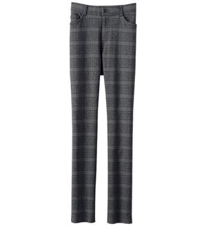 BELLUNA（ベルーナ）の「美脚ストレッチ裏起毛パンツ（フルレングスパンツ）」｜チャコール系チェック