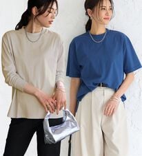 BELLUNA（ベルーナ）の「【選べる袖丈】＜エアリーアイスコットン＞オーバーサイズＴシャツ（カットソー）」