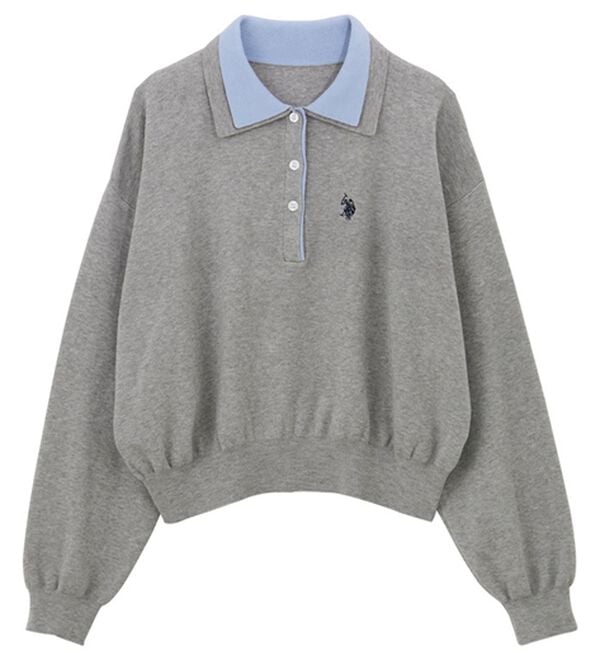 GeeRA（ジーラ）の「【U.S. POLO ASSN.】バイカラーポロ衿ニット（ニット・セーター）」｜詳細画像