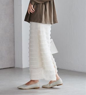 RANAN（ラナン）の「フリルレースナローロングスカート（ロングスカート）」｜オフホワイト