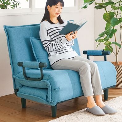 iellio（イエリオ）の「座って寝てくつろげる３ＷＡＹソファベッド２＜サイズが選べる・省スペース・リクライニング・クッション付＞（ソファ）」