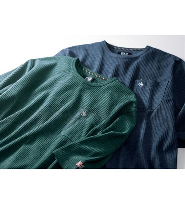 「【２着組】＜ポロ・ビーシーエス＞お洒落な７分袖ルームウェア（メンズルームウェア）」｜詳細画像