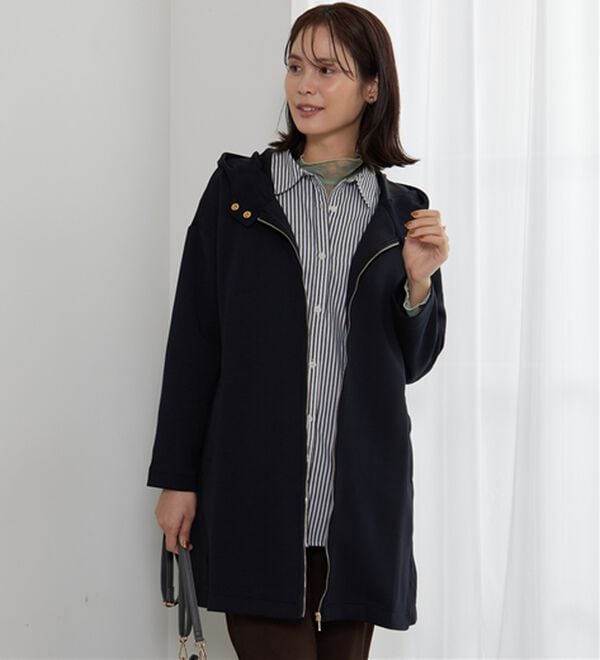 BELLUNA（ベルーナ）の「衿デザインロング丈パーカー（パーカー）」｜詳細画像