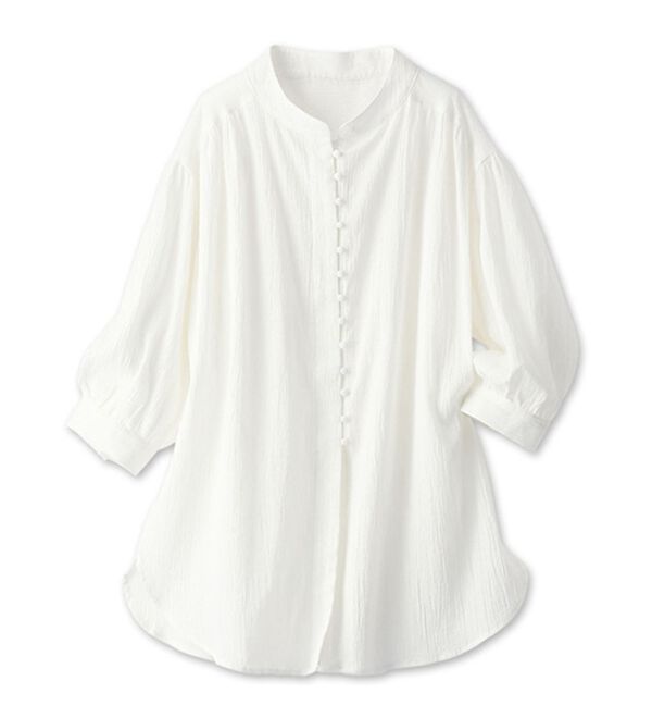 BELLUNA（ベルーナ）の「リサイクルコットンやわらか楊柳素材ブラウス（ブラウス）」｜詳細画像