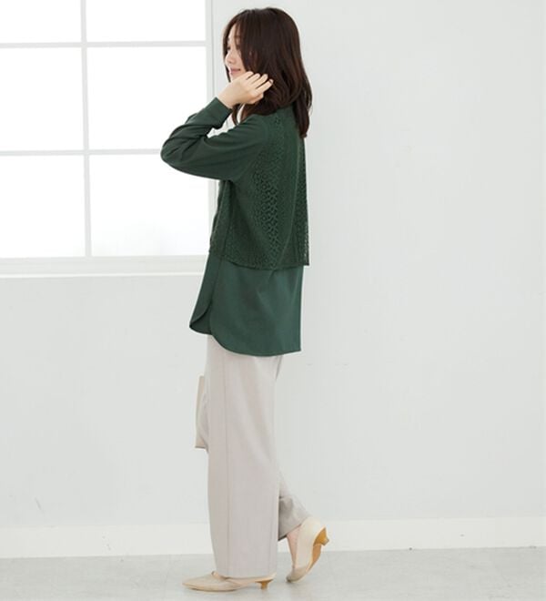 BELLUNA（ベルーナ）の「レース重ねシャツチュニック（チュニック）」｜詳細画像
