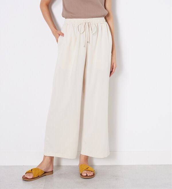 BELLUNA（ベルーナ）の「【接触冷感】なめらかタッチイージーワイドパンツ（ワイドパンツ・ガウチョ）」｜詳細画像