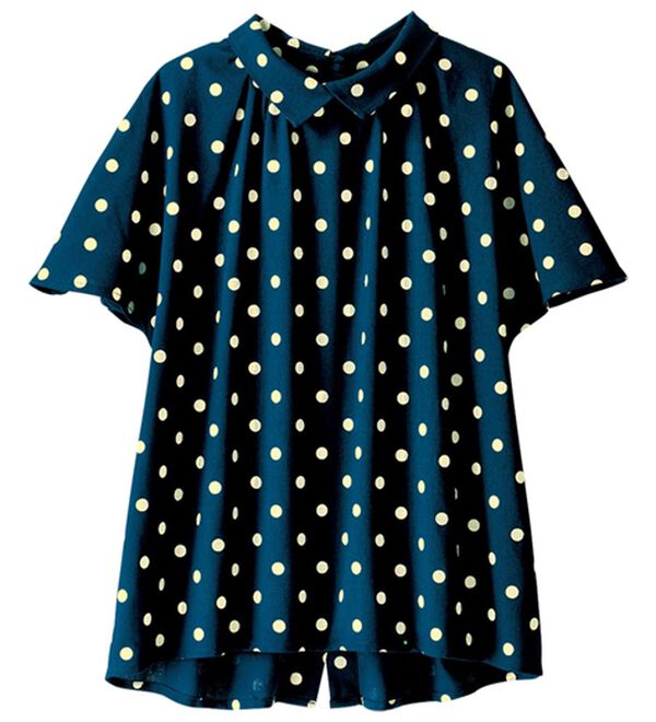 BELLUNA（ベルーナ）の「ちび衿デザイン大人顔ドットブラウス（ブラウス）」｜詳細画像