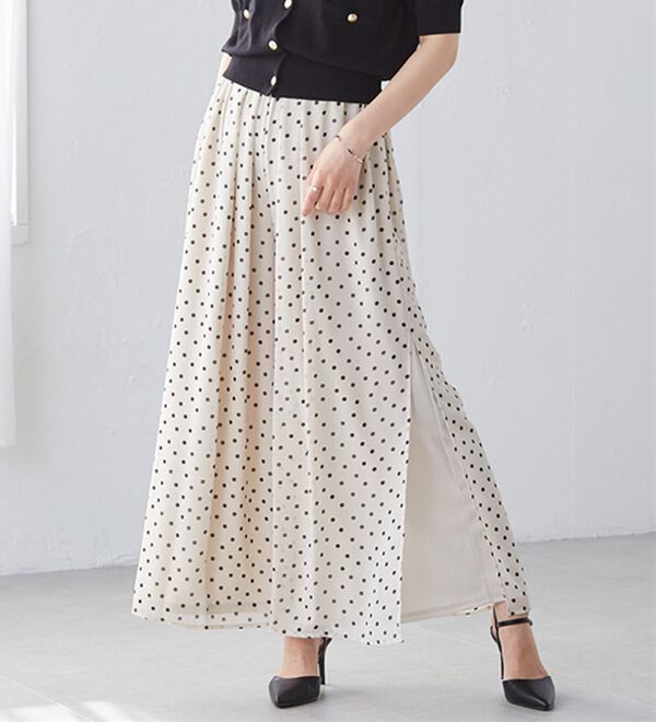 RANAN（ラナン）の「ひんやり！サイドスリットシフォンパンツ（フルレングスパンツ）」｜詳細画像