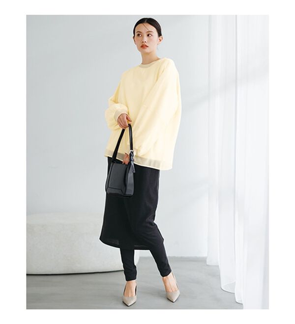 RANAN（ラナン）の「裏起毛シアー素材レイヤードスウェット（カットソー）」｜詳細画像