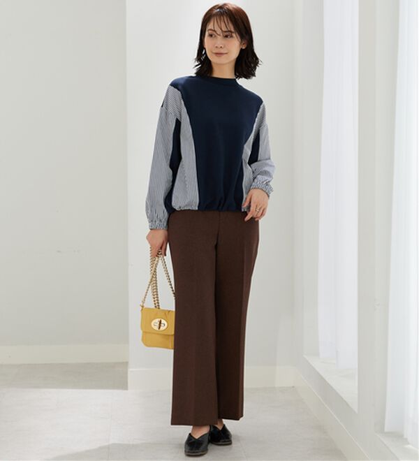 BELLUNA（ベルーナ）の「ストライプ切替デザインプルオーバー（カットソー）」｜詳細画像