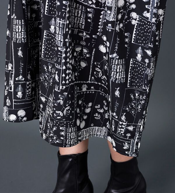 BELLUNA（ベルーナ）の「【Ｌａｇｒｉｌｕａ】ニット切替プリントワンピース（プリントワンピース）」｜詳細画像