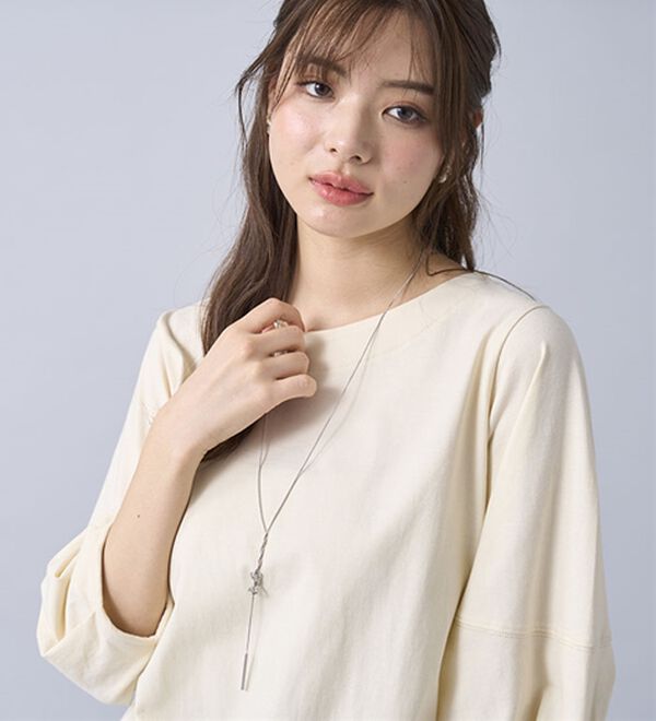 BELLUNA（ベルーナ）の「強撚綿１００％袖デザインプルオーバー（カットソー）」｜詳細画像