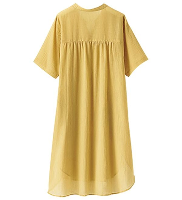 BELLUNA（ベルーナ）の「綿１００％楊柳素材スキッパー半袖ワンピース（その他ワンピース）」｜詳細画像