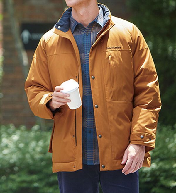 ダウンコート(マスタード色) マスタードカラー ダウンジャケット M