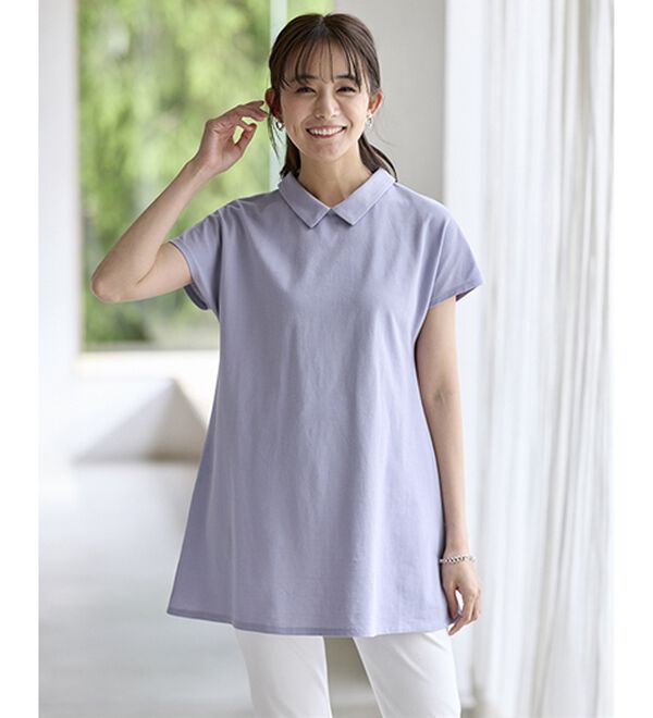 BELLUNA（ベルーナ）の「ヒンヤリ！綿１００％かのこポロチュニック（チュニック）」｜詳細画像